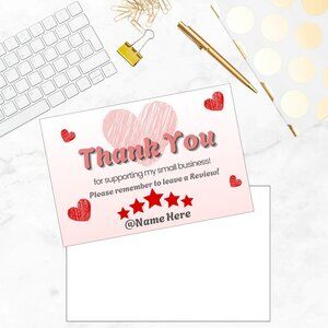60 Heratsl Thank You Cards 4 x 2.8